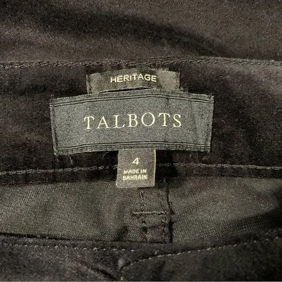 TALBOTS Women;s Winter Fall Black Heritage Velveteen Pants Size 4 #783 - Picture 4 of 9